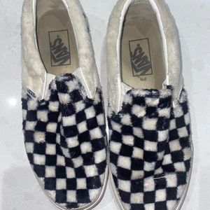 Fuzzy checkered Vans